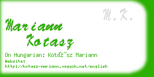 mariann kotasz business card